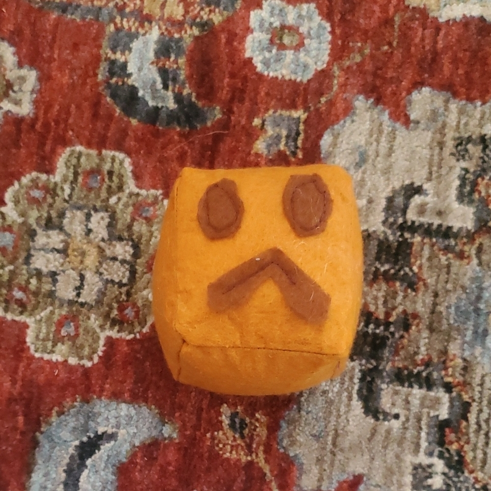 Handmade SlimeCube - DarkOrange Sad